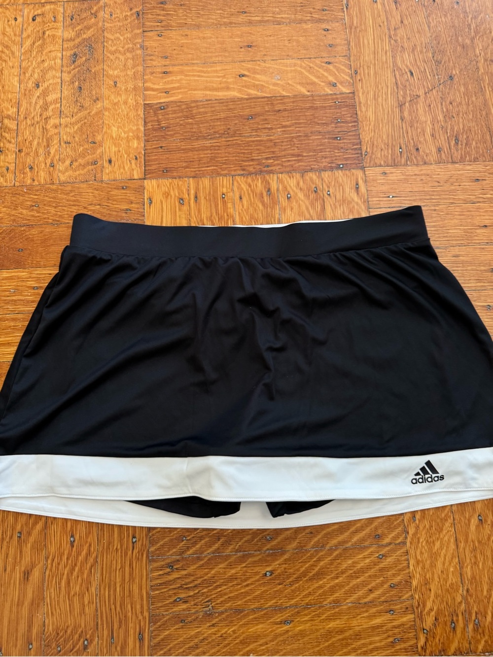 adidas Black Skort with White Hem and Logo